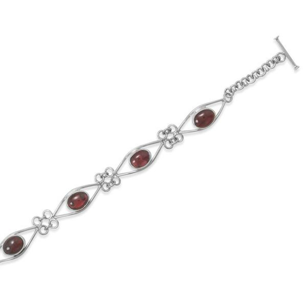 Garnets in Silver Bracelet